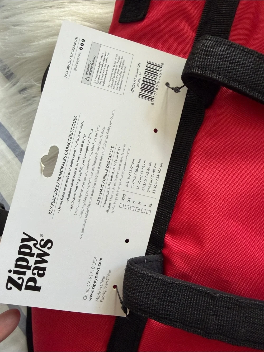 ZippyPaws Red Dog Life Jacket size M